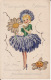 Fille Fleur, Marguerite, Découpis, Paillettes,IDA 599 , 2 Scans - Children's Drawings