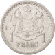 Monnaie, Monaco, Louis II, Franc, 1943, TTB+, Aluminium, KM:120 - 1922-1949 Louis II