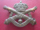 BELGIQUE-BELGIAN ARMY-INSIGNE ARTILLERIE-REGIS ULTIMA RATIO-ARTILLERY CAP BADGE MILITAIRE DE BERET Manque Accroche Verso - Landmacht