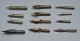 Lot Of 12 Nibs (uncleaned) - BRAUSSE, PERRY&Co, BAIGNOL, BRITISH GOODS, JOHN MITCHELL, IRIDINOID - Federn