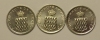 Monaco 1 Centime 1977 + 1978 + 1979 UNC - 1960-2001 Neue Francs