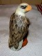 VINTAGE ANCIENNE STATUE FIGURINE EN BOIS UN AIGLE ROYAL SUR BRANCHE BE 9.5 Cm - Bois