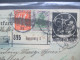 DR Paketkarte Infla 1921 Nr. 138 I MiF. Augsburg - Neuchatel. Revidiert. 3 Emissionen. Viele Vermerke! Hauptzollamt - Briefe U. Dokumente