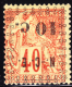 New Caledonia 1892 10c On 40c Perf Inverted Overprint. Scott 13a. MH. - Ongebruikt