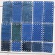 Meccano, Lot De 15 Plaques Bleues Quadrillées. 5 X (6,3X6,3), 5 X ( 11,3 X 6,3 ), 5 X ( 13,8 X 6,3). - Meccano