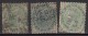 3 Perfins, Perfin, British India Used, QV Series - Perforiert/Gezähnt