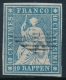 23A 10 Rappen Strubel Blau, Münchnerdruck 2. Auflage, Weissrandig Mit ATTEST: Berra-Gautschy - Used Stamps