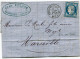 FRANCE LETTRE AFFRANCHIE AVEC UN N°60C OBLITERATION PHILLIPEVILLE 27 JUIL. 76 BAT. A VAP. POUR LA FRANCE - Maritime Post