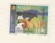 1994 MALTA COVER ( Postcard) Stamsp PIG CHICKEN COW Bird To GB - Granjas