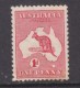 Australia : Kangaroo, 1913, 1d Red, Die 1, MH *, Small Portion Gum At Bottom Toned - Mint Stamps