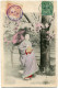 CHINE CARTE POSTALE AVEC AFFRANCHISSEMENT MIXTE OBLITERATIONS TIENTSIN 2 MAR 05 I.J.P.A. ET HON-GAY 27 MARS 05 TONKIN - Briefe U. Dokumente