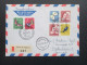 Luftpost 1957 Swissair Mittelholzer Gedenkflug Schweiz Südafrika Nach Kobenhagen. MiF Nr. 632 - 636. Zürich 58 Flughafen - Brieven En Documenten