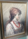 ACQUARELLO  Dell'800 " Ritratto Femminile In Costume "  30x40 , Cornice Dell'epoca - Watercolours