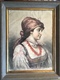 ACQUARELLO  Dell'800 " Ritratto Femminile In Costume "  30x40 , Cornice Dell'epoca - Acquarelli