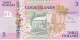BILLETE DE LA ISLA COOK DE 3 DOLLARS DEL AÑO 1992 SIN CIRCULAR-UNCIRCULATED (BANKNOTE) CARACOLA-SEA SHELL - Islas Cook