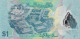 Brunei P35, 1 Dollar, Sultan Hassan Al-Bolkiah, Flower / Mosque POLYMER UNC - Brunei