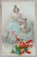 Cpa LITHO Couleur ILLUSTRATEUR M.M. VIENNE 342 SCHUBERT Femme ET CHIEN Teckel Bouquet Fleurs ASSIS Sur Fauteuil - Schubert