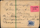 Russia 1899 Registered Stationery Wrapper 2 Kop & Add Franking Provisional St. Petersburg Pink Label To Reval (44_2665) - Lettres & Documents