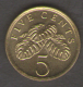 SINGAPORE 5 CENTS 1990 - Singapore