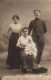 Carte Photo Originale Guerre 14-18 - Portrait De Famille En 1915 - Claire & Fernand Bonnefoy En Uniforme, Bly, Frondeval - Personnes Identifiées