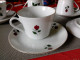 Delcampe - MITTERTEICH BAVARIA 6 Tasses à Café Thé +sous Tasses Porcelaine Striée - Fleurs Roses Rouges - Mitterteich (DEU)