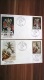 POLYNESIE - 1974 - SERIE YVERT N° PA 84/88 COMPLETE SUR ENVELOPPE FDC - TABLEAUX - COTE DES TIMBRES = 85 EUR - FDC