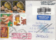 PAINTED EASTER EGGS, DRAGON, HEALTHY FOOD, JESUS ICON, STAMPS ON REGISTERED COVER, 2014, ROMANIA - Storia Postale