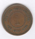 1 Cent - Etablissement Des Detroits / Straits Settlements - 1875 - Colonies