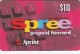 United States, Sprint, $10 Spree Instant Foncard - Key Pad In Red, 2 Scans.  Exp. 09/30/98 - Sprint