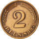 Monnaie, République Fédérale Allemande, 2 Pfennig, 1962, Munich, TTB, Bronze - 2 Pfennig