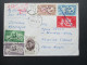 Ägypten 1958 Luftpostbrief Schöne Buntfrankatur! Federzug / Blaustift Entwertung! Viele Stempel. Interessanter Beleg - Briefe U. Dokumente
