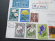 Japan 1963 Schöne Buntfrankatur. R-Brief Osaka Higashi. Luftpost - Brieven En Documenten