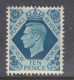 Great Britain, George VI, 1939, 10d Turuoise MH * - Unused Stamps