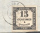 INDRE ET LOIRE 37 BLERE Devant De Lettre Tad 15 Du 25/04/1864 Sur 15 C Taxe (sup) TTB - 1859-1959 Covers & Documents