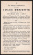 1861 1947 Jules Decorte Stephanie Lust Wingene Zevekote Pieta Doodsprentje Bidprentje Image Mortuaire - Devotieprenten