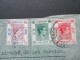 GB Kolonie Hong Kong 1939 MiF One Dollar Usw. Drei Farben Frankatur!! Luftpost - Cartas & Documentos