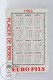 Euro Pils Spanish Beer Advertising Pocket Calendar 1969 Spain - Pin Up Red Bath Suit Pig Tail Blonde Girl - Tamaño Grande : 1961-70