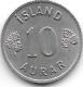 *iceland 10 Aurar 1957  Km 10   Xf+ - Islandia