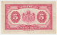 LUXEMBOURG 5 FRANCS 1944 VF+ Pick 43a 43 A - Lussemburgo