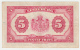 LUXEMBOURG 5 FRANCS 1944 VF+ Pick 43a 43 A - Luxembourg