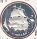 BAHAMAS 5 DOLLARS 1993 SILVER PROOF SAILING SHIP FLAMINGO MARLIN - Bahamas