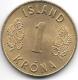 *iceland 1 Krona 1966  Km 12a  Unc - Islande