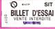 (V)  ...ticket  Ratp    Sit   Billet  D Essai  U B 15   No  45077  001p - Altri & Non Classificati