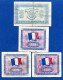 France  4  Billets  Dans  L'etat - 1944 Drapeau/France