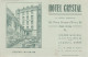 Visitenkarte Carte De Visite ? Reims Hotel Crystal Place Drouet D´ Erlon 86 Werbung Reclame Publicite France Frankreich - Visitenkarten