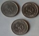 TRES MONEDAS DE 50 PFENNIG DE ALEMANIA. CON AÑOS DIFERENTES - 50 Pfennig