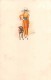 04644 "RITRATTO FEMMINILE" LIBERTY -GIOVANE SIGNORA CON CANE -  FIRMATA PITTORE C. MONESTIER.  CART  SPED 1920 - Moda