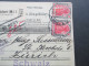 DR 1920 Paketkarte Germania MiF Frankfurt A.M. Gebrüder Dzialoszynski Nach Zürich. Zollamtlich Geprüft. Viele Stempel - Briefe U. Dokumente