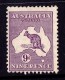 Australia 1932 Kangaroo 9d Violet C Of A Watermark - Listed Variety - Ongebruikt