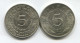 YUGOSLAVIA - 5 Dinara, 1975. Commemorative Of Nazi Defeat, 2 Pieces - Yugoslavia